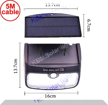 

split mounting 48 LED 900lm Solar Light PIR +motion+radar led Garden street indoor light for gar 5M cable wall ou