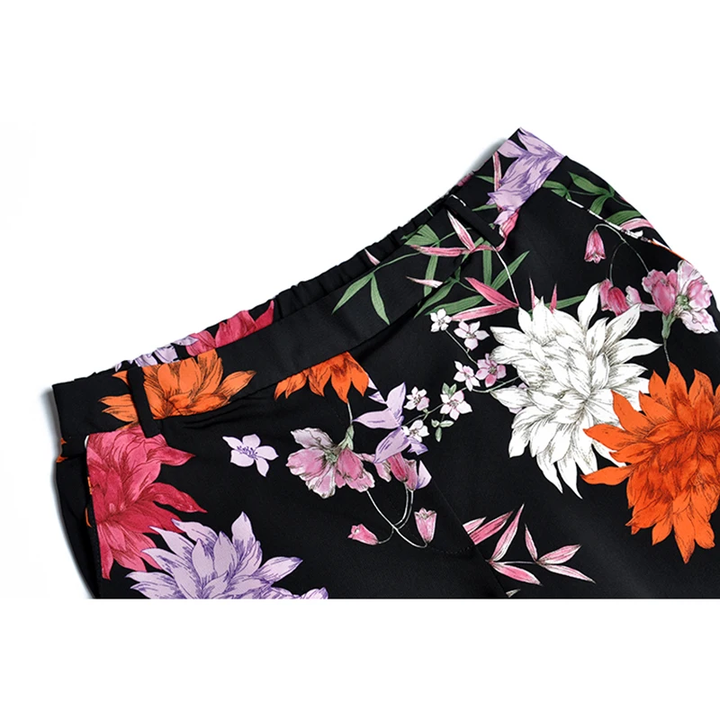 Designer Nueva De Las Floral Alta Suit 2018 Mujeres Chaqueta Pantalones Traje Moda Calidad Runway Conjunto w5vIqg