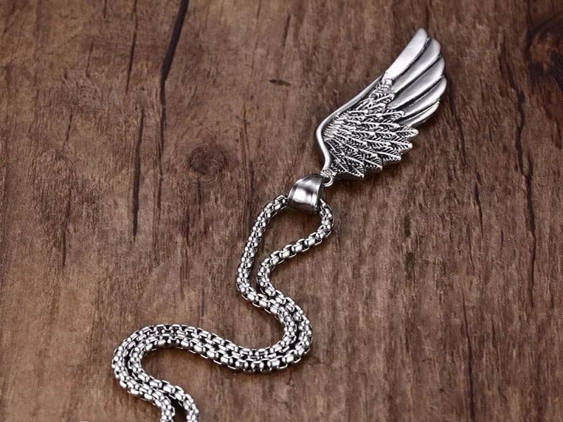 Meaeguet-Punk-Guards-Necklaces-Pendant-For-Men-Stainless-Steel-Box-Chain-Guardian-Angel-Wings-Necklace-Collier (3) - 