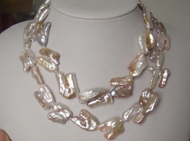 

ddh001513 14-18mm natural south sea gold pink pearl necklace 34