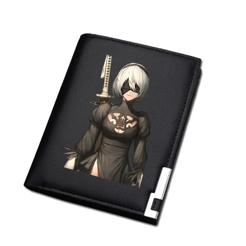 NieR:Automata Game Unisex Long Coin Purse YoRHa No. 2 Pu Leather Short Wallet ID Card Holder Women Sexy Money change Bag - Цвет: 18