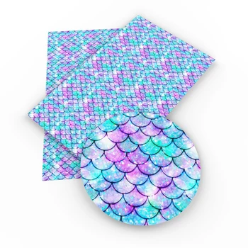 

David accessories 50*140cm Fish scale faux artificial Synthetic leather fabric hair bow diy decoration crafts 1piece,1Yc6520