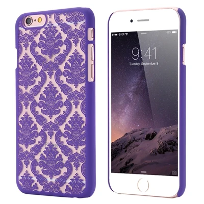 New Kisscase 3D дворец цветочный узор чехол для iPhone 5S 5 SE iPhone SE X 8 7 6 S 6 Plus роскошный жесткий Пластик задняя крышка телефона сумка Капа чехол для iPhone 5S 5 SE чехол для iPhone 6S 6 Plus 7 8 Plus - Цвет: Purple