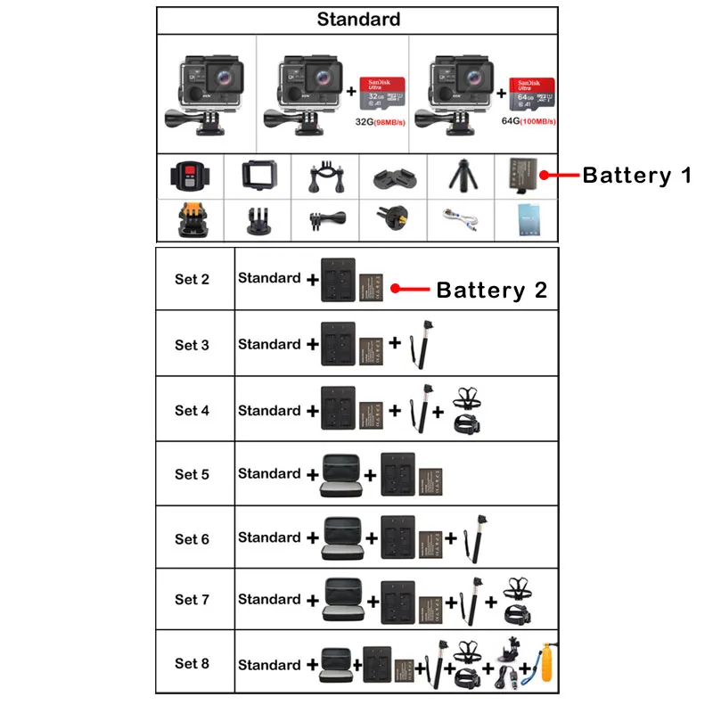  EKEN H5S Plus Ultra HD Action Camera Touch Screen Ambarella A12 EIS 4k/30fps 720p/200fps 30M waterp