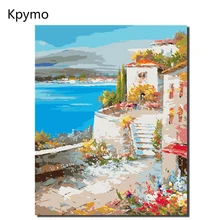 Безрамный Сельский пейзаж DIY картина по номерам Акриловая ручная роспись маслом для домашнего декора 40x50 см работа VA-0232