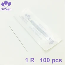 100 шт Одноразовые стерилизованные Профессиональные иглы для татуировки 1R для аппарат в виде ручки для татуажа бровей Перманентный макияж подводка для губ 0,35 мм