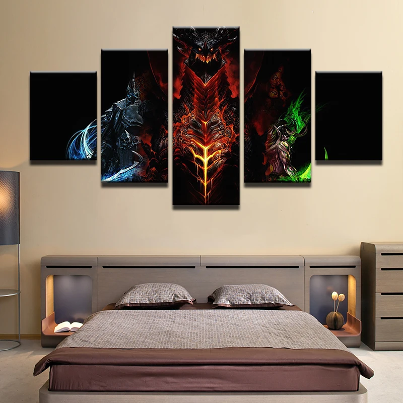 Современное украшение для дома 5 шт. World of Warcraft холст Художественная печать плакат