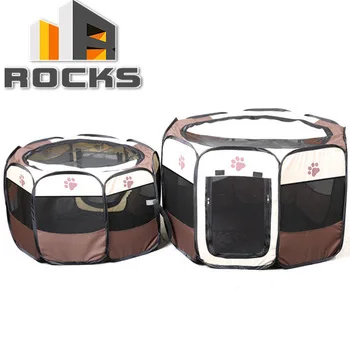 HOT Portable Folding Pet tent Dog House Cage Dog Cat Tent Playpen Puppy Kennel Easy Operation Octagonal Fence outdoor supplies