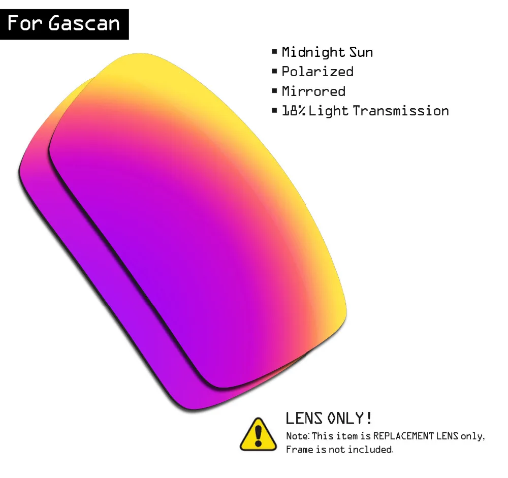 SmartVLT Polarized Sunglasses Replacement Lenses for Oakley Gascan - Midnight Sun