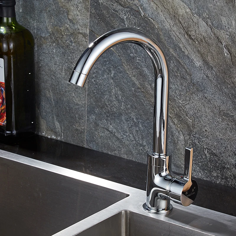 

Copper Kitchen Single Cold Tap Hot and Cold Wash Basin 360 Degree Rotation Faucet Kitchen Faucet YM175
