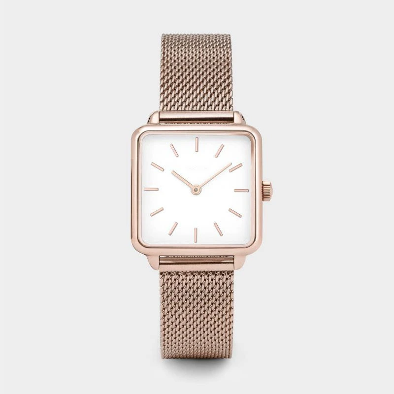 

New ladies Small square shell watch REOULIONS Fashion Belt Mesh Korean student magnet stainless steel magnetic watch 003
