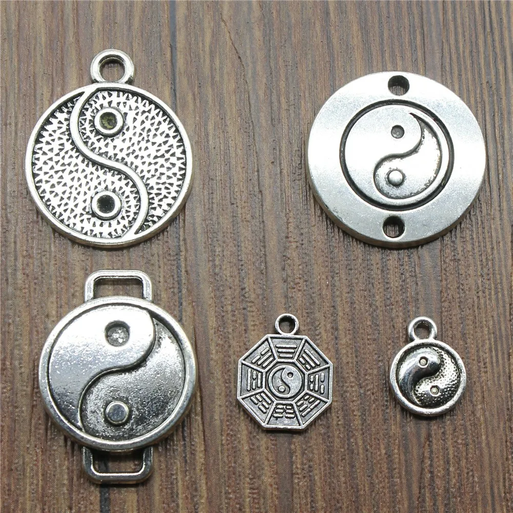 Античный серебряный цвет Ying &amp Yang Очаровательные Подвески Ювелирные аксессуары
