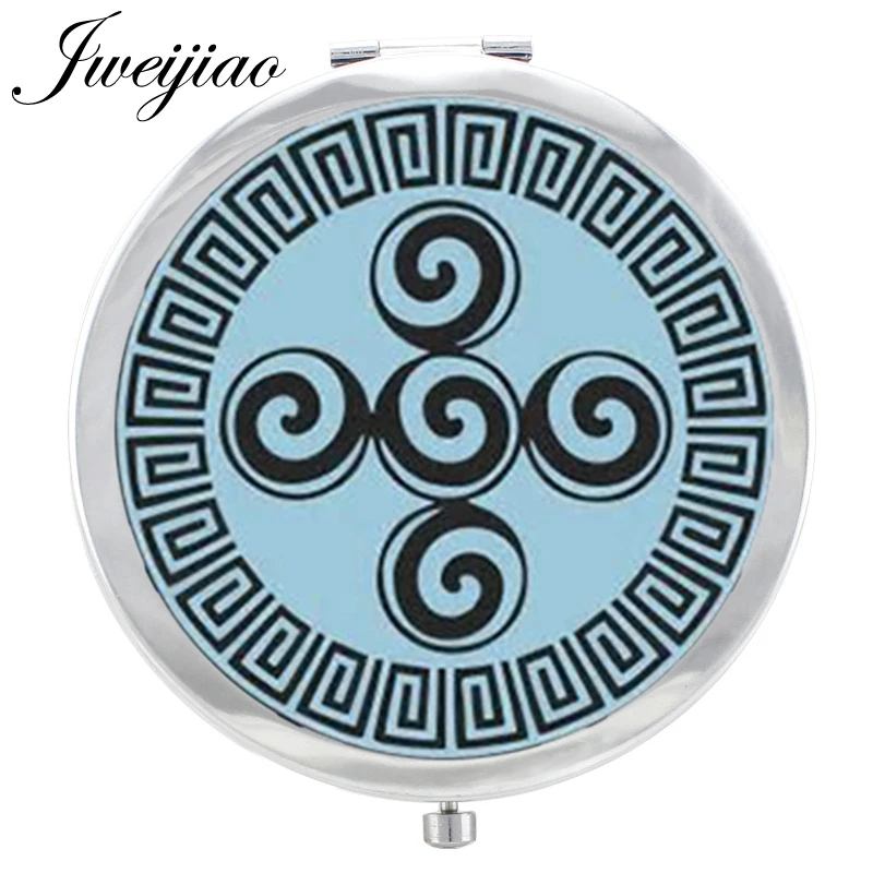JWEIJIAO, календарь майя, зеркало для макияжа, Maya, тоналпохуалли, стеклянный кабошон, Floding, круглое компактное карманное зеркало, espejo - Цвет: CT716