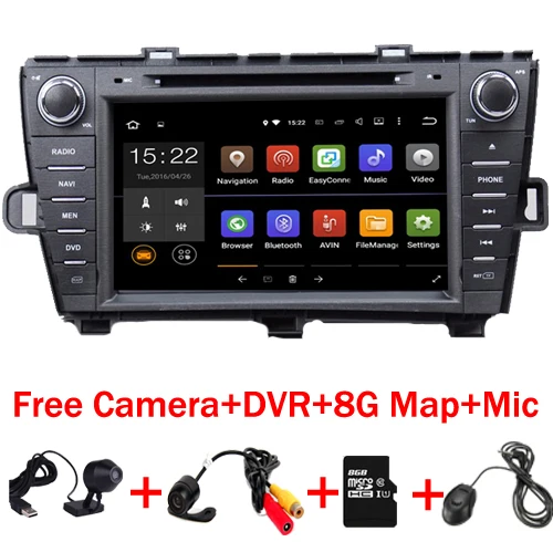 8 &quotAndroid 7.1car DVD плеер для Toyota Prius GPS Wi Fi 4 г Bluetooth Радио RDS USB SD рулевое колесо
