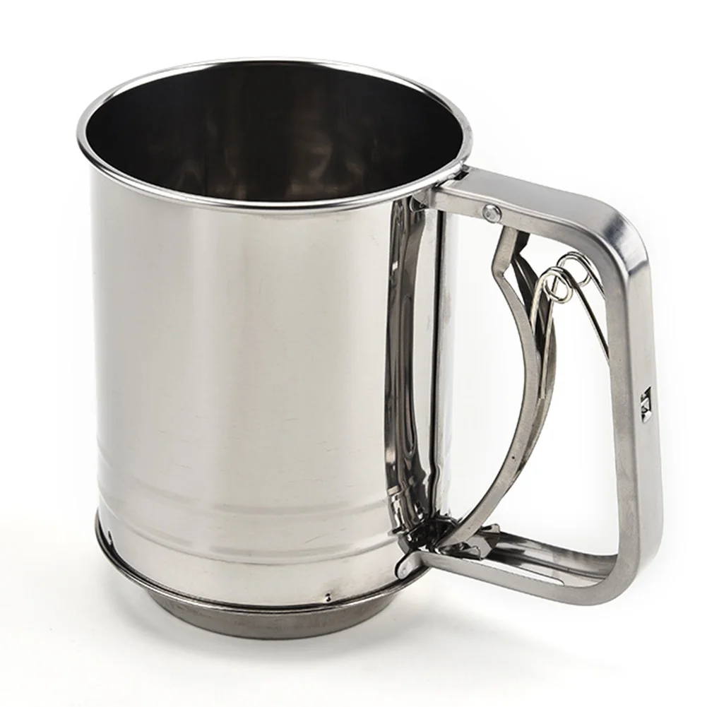 

Strainer Tools Kitchen Sugar Double-layer Flour Sifter Hand Pressing Icing Stainless Steel Sieve Baking Colanders Home Cake