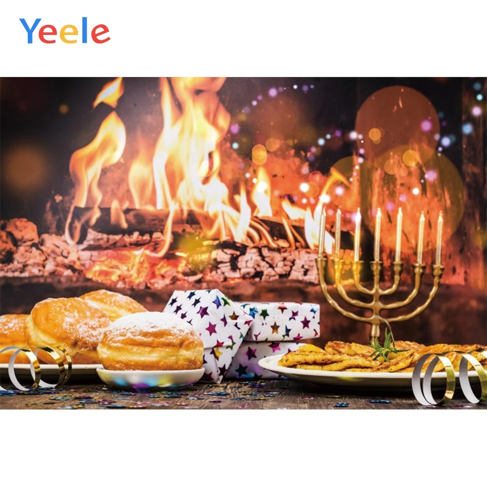 

Yeele Happy Rosh Hashanah Candle Barbecue Seductive Food Fire Photographic Backdrops Photography Backgrounds For Photo Studio