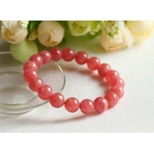 Высокое качество натуральный Аргентина красный Родохрозит стрейч готовой браслет круглый бусины 10 мм Ювелирные изделия брак