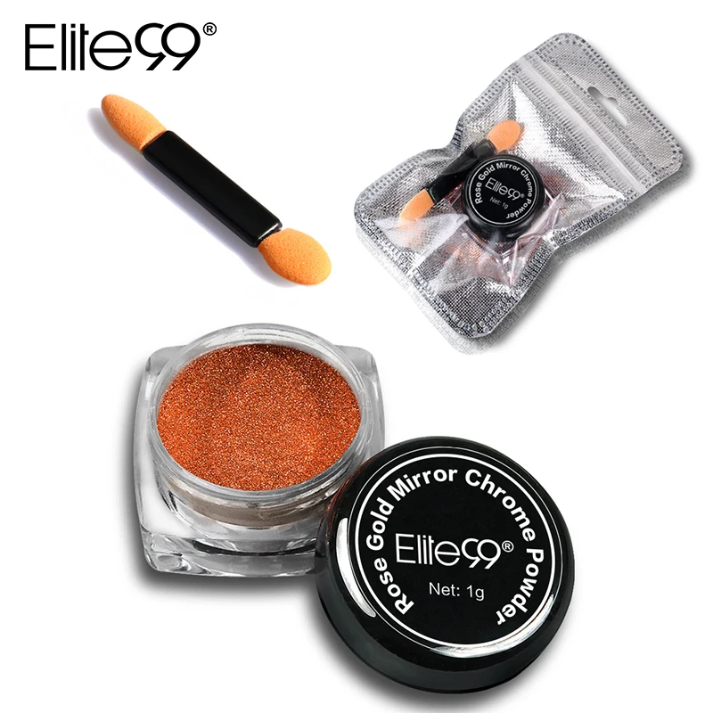 

Elite99 1g Mirror Rose Gold Nail Glitter Powder Dust Mirror Effect Shining Nail Art Chrome Pigment Dust Nail Art Decoration