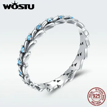 

WOSTU High Quality 925 Sterling Silver Treading Wave Rings For Women Fashion S925 Party Jewelry Aliexpress Gift DXR162