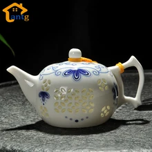 Новое прибытие ультра-тонкий изысканный чайник голубой и белый фарфоровый tureen fair чашка чайника, черная чайная посуда высокого качества