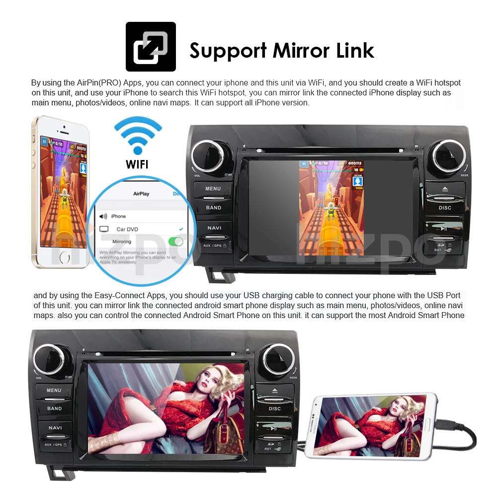 Top 7 Inch 2 Din HD 1024x600 Quad Core Android 8.1 Car DVD GPS For Toyota Tundra Sequoia 2008-2013 Stereo Radio 4G WiFi OBD DVR DAB+ 9