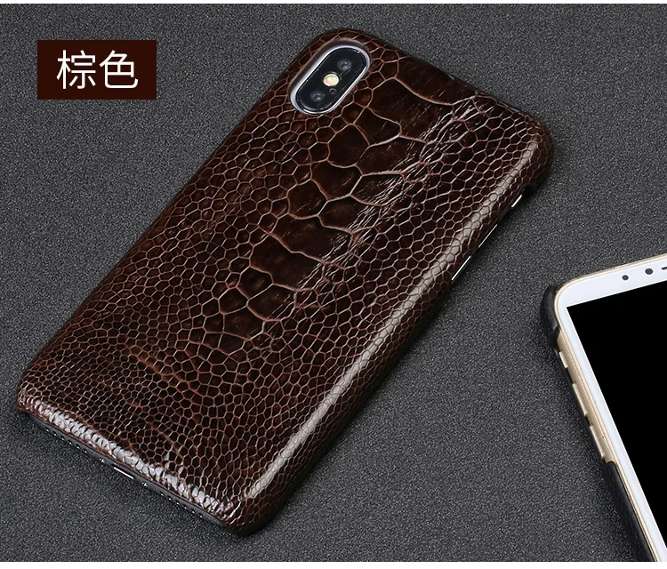 Роскошный чехол для телефона из натуральной кожи s для iPhone 7 8 Plus X Xs Max чехол из натуральной кожи страуса для ног задняя крышка для 6 6s 6p 7p 8p чехол