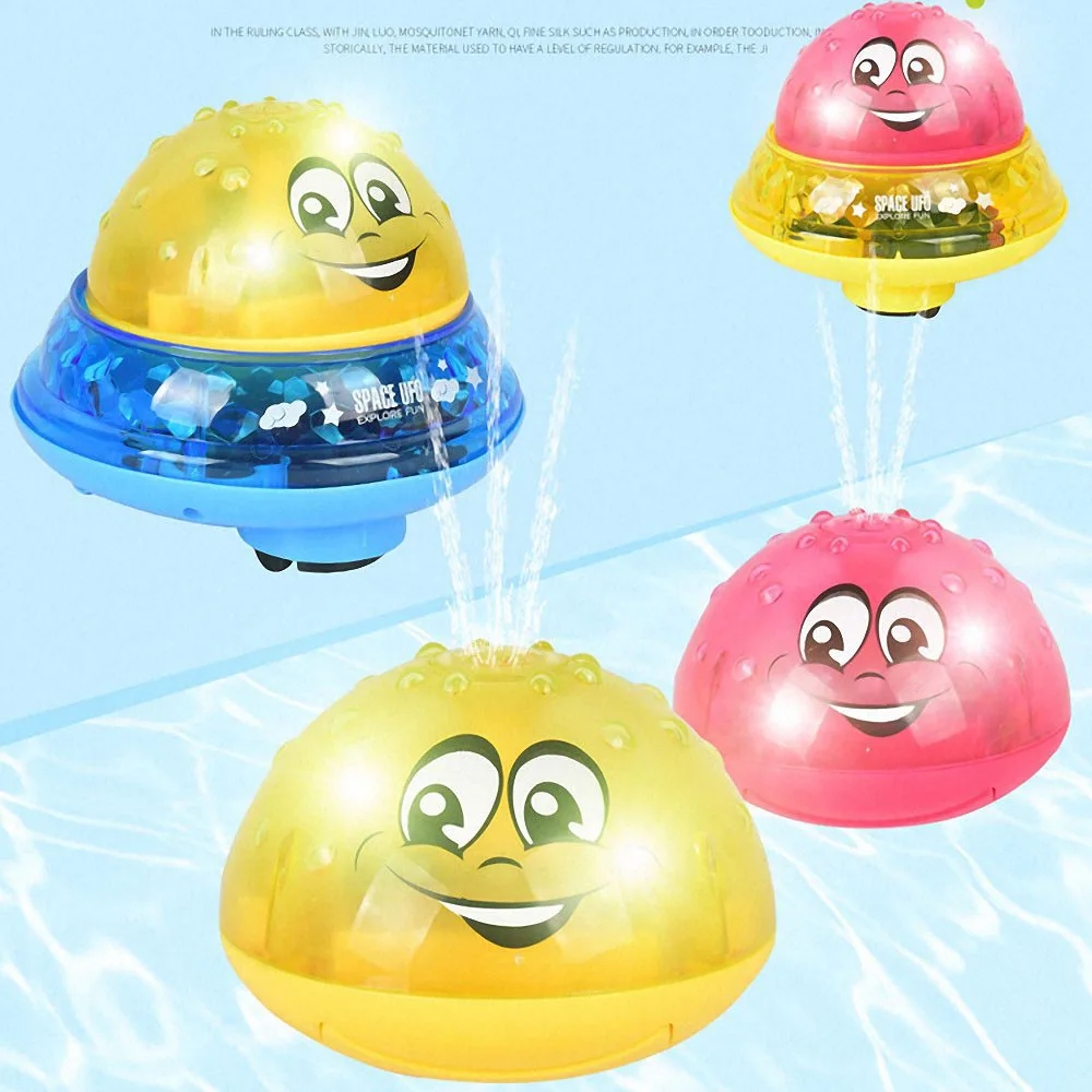 Электрическая индукционная распылительная водяная игрушка вращающийся распылитель светильник Музыкальный шар игрушка для ванны креативные Детские душевые принадлежности подарки для детей