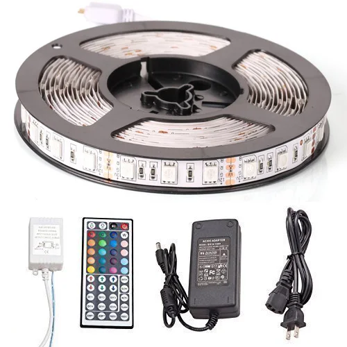 10 компл./лот 5 м водонепроницаемая/негибкая лента 300 светодиодная RGB SMD5050 с 44