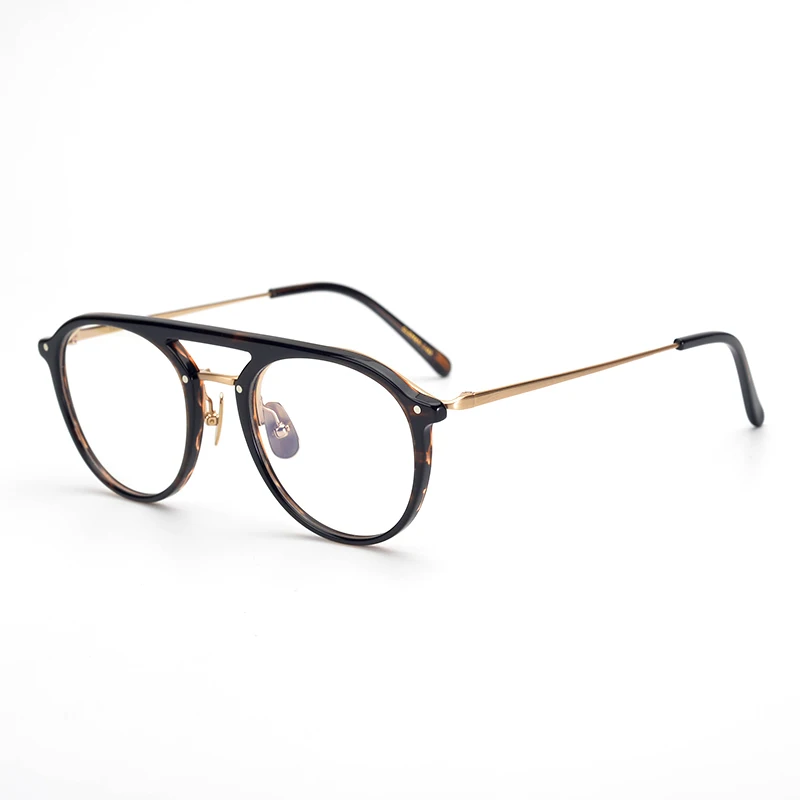 Ограниченная серия, винтажные очки, ультралегкие, чистый титан, ацетат, оправа, Клеман, двойной мост, стильные очки, качество, сделано в Японии