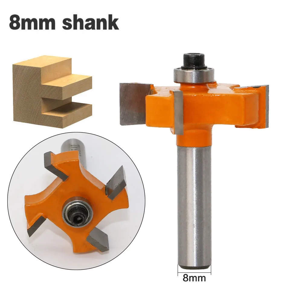 1 шт. 8 мм хвостовик Т-образные фрезы с подшипниками промышленного класса деревообрабатывающие фрезы для дерева дешевая цена