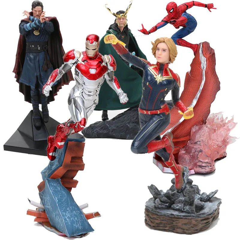 

Avengers Captain Marvel 22-27cm Thanos ironman spiderman Danvers Statue KO's Iron Studios PVC Action Figures toy figure Toy gift