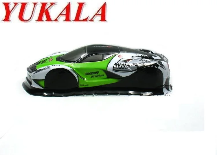 

YUKALA 1/10 RC parts PVC painted body shell for 1/10 RC hobby racing on-road drift car(size: 445*195mm wheel base 260mm)