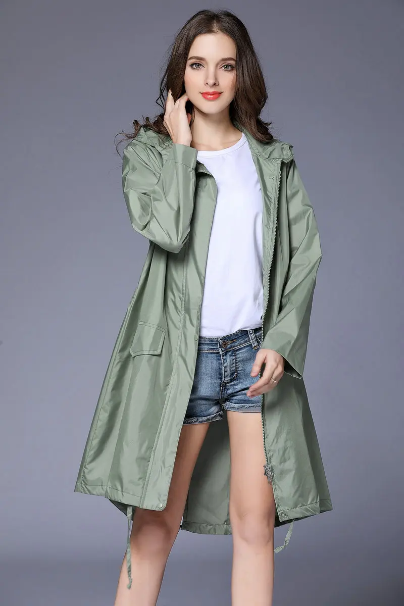 Модный высококачественный Женский Водонепроницаемый Длинный плащ-светильник в подарок, куртка-дождевик с капюшоном и сумочкой