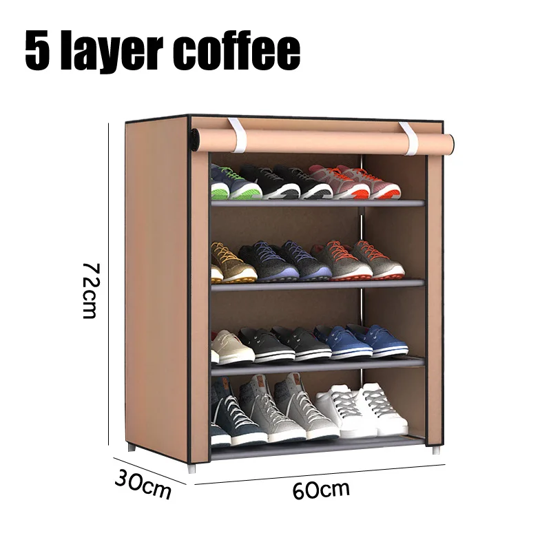 3/4/5/6 Layer Stainless Steel Shoes Shelf Easy Assembled Shoe Rack Cabinet Shoes Organizer Stand Ho