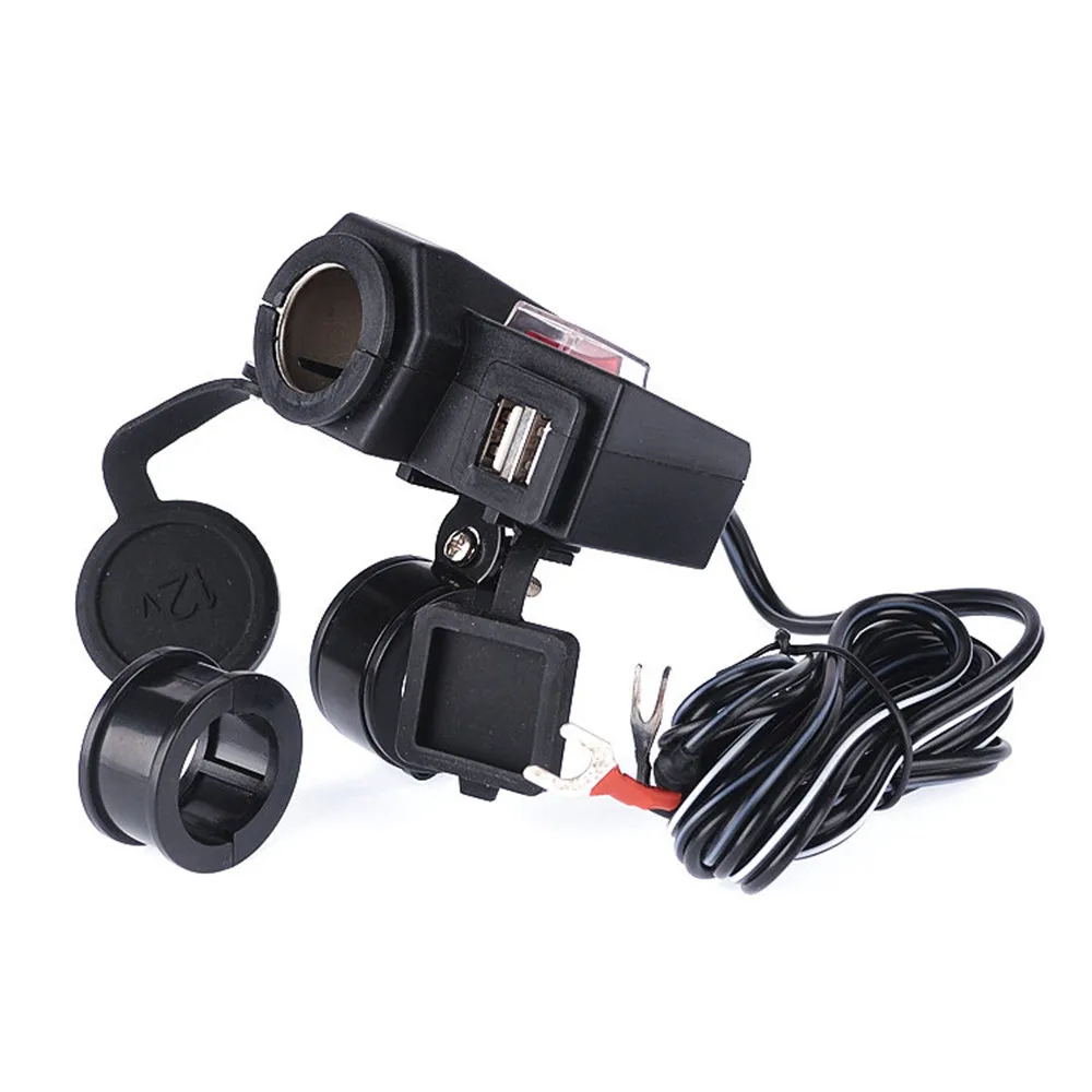 5V 12V Motorcycle handlebar Dual USB Port Waterproof Cigarette Charger