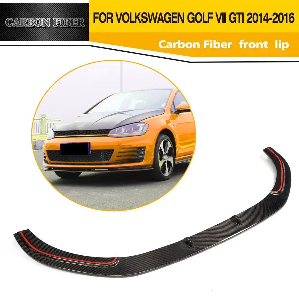 Передний спойлер из углеродного волокна фартук для VW Golf VII MK7 GTI бампер 2014UP|carbon fiber