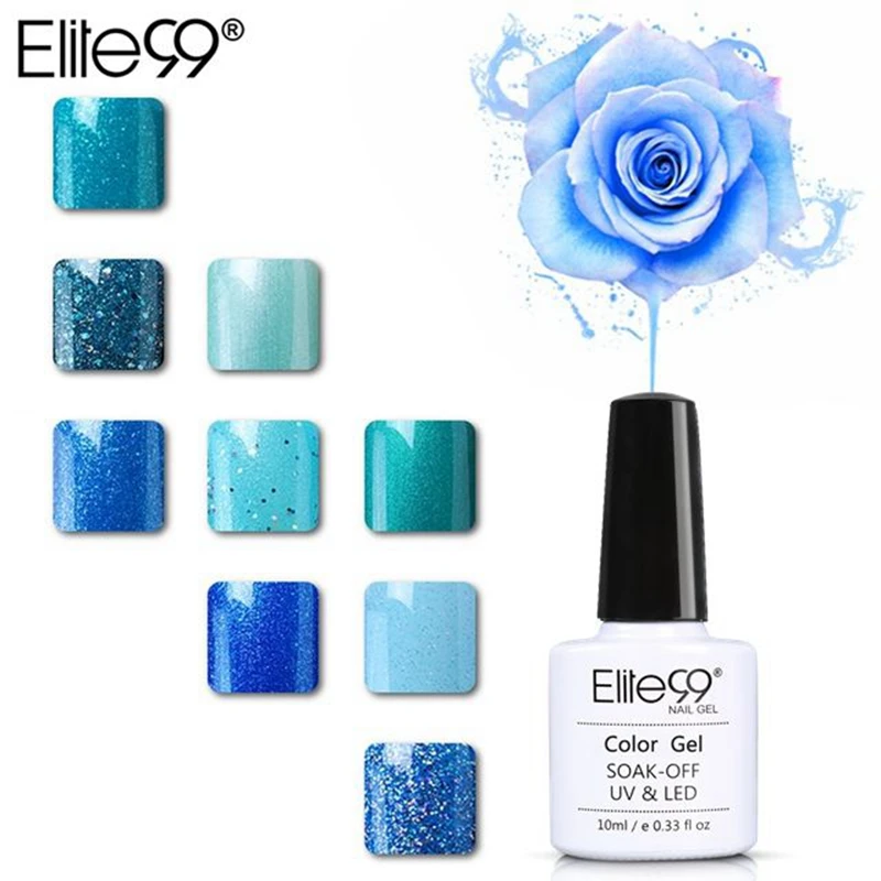 

Elite99 Gel Nail Polish For Party Soak Off Varnish Need LED Lamp UV Gel Lacquer Blue Color Varnish Semi Permanent Pick Any 1