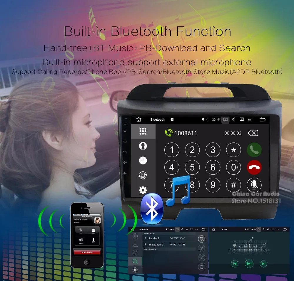 Excellent 9 inch 1024X600 4G WIFI 2GB RAM Android 7.1.2 Car DVD Player For Kia Sportage R 2010-2016 GPS Navigation Stereo Radio System 11