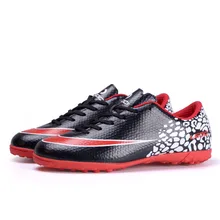 2016 font b Mens b font Indoor Futsal Soccer Boots High Ankle TF Turf HG FG
