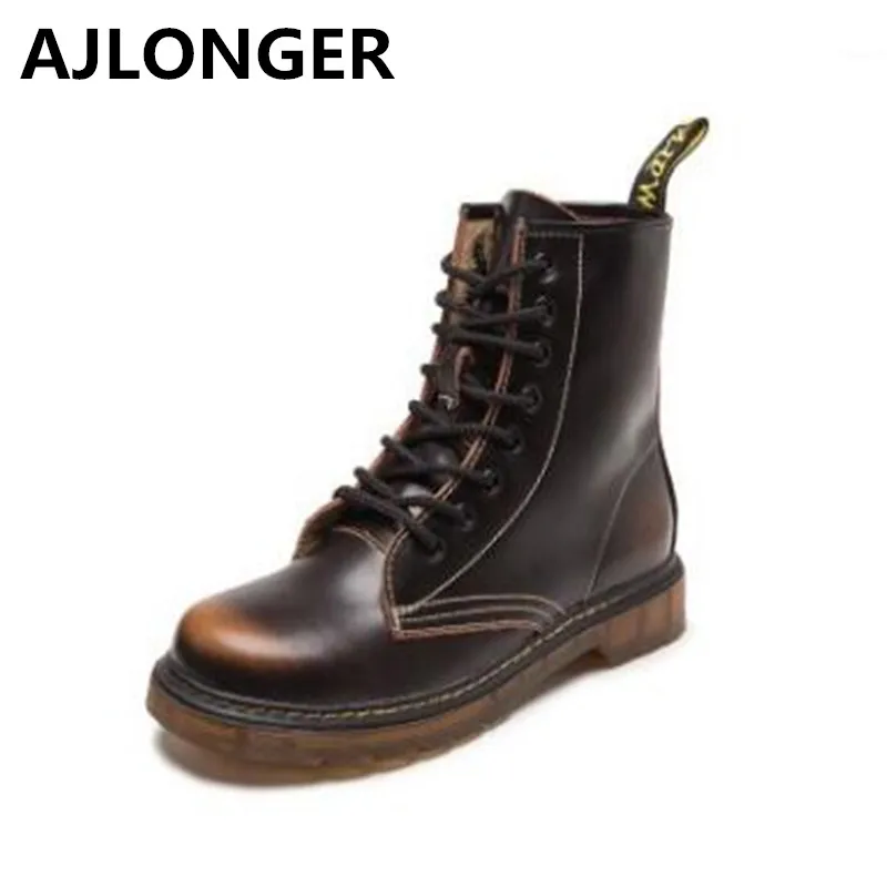 

2017 New England Style Genuine Leather Martin Boots Martin Shoes Women Plus size boots Brand Motorcycle Spring and Autumn Boots