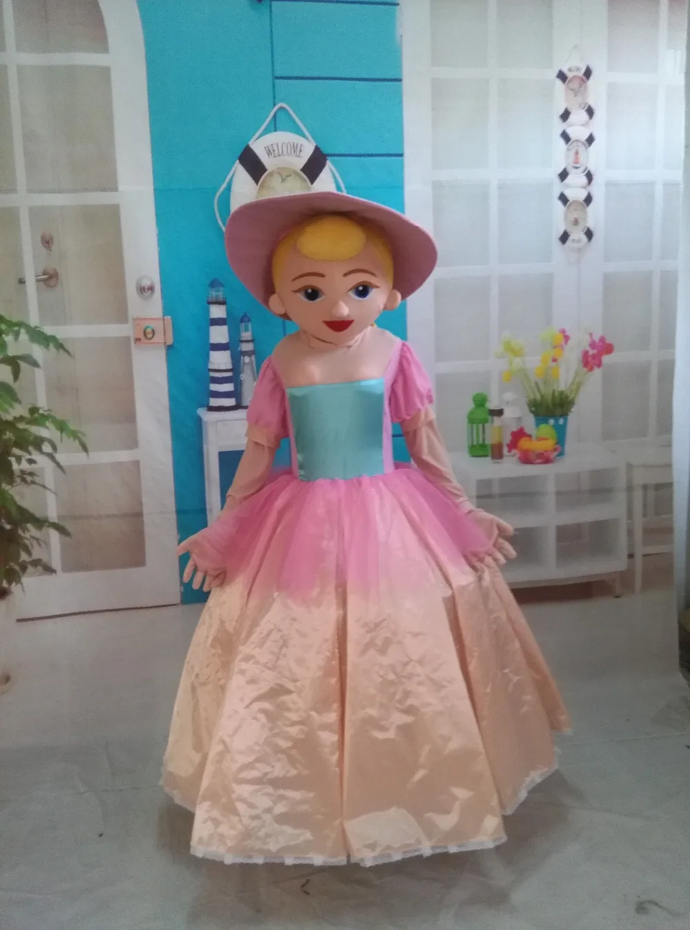 Cartoon Life Size Walking Bo Peep The Shepherdess Mascot Costume For Adult Bo Peep Mascot Costume Costume Keys Costume Sunmascot Costume Design Aliexpress