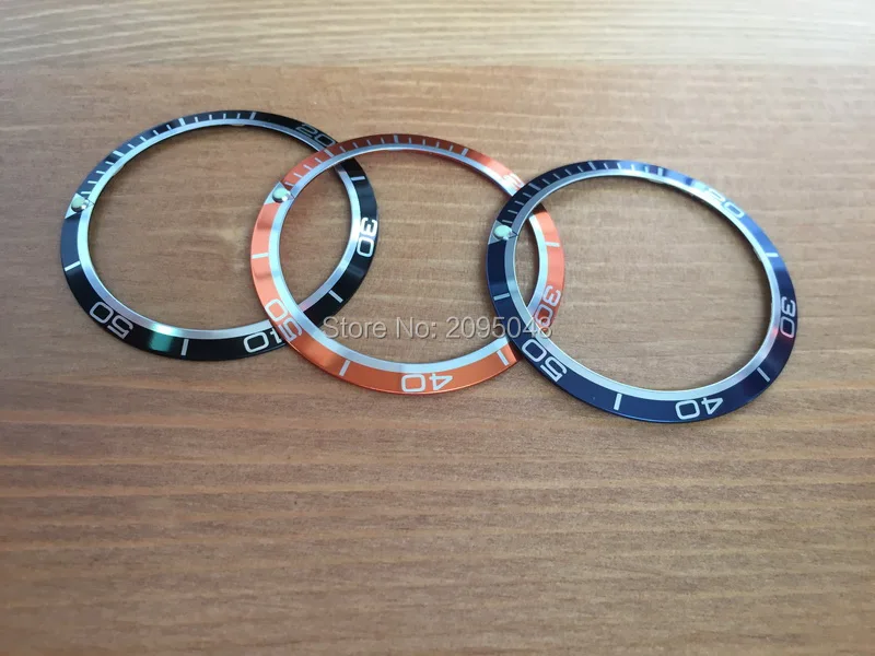 Luminous aluminum 41mm omega seamaster watch bezel loop insert fit for automatic Chronograph orangebalck blue watchparts (1)