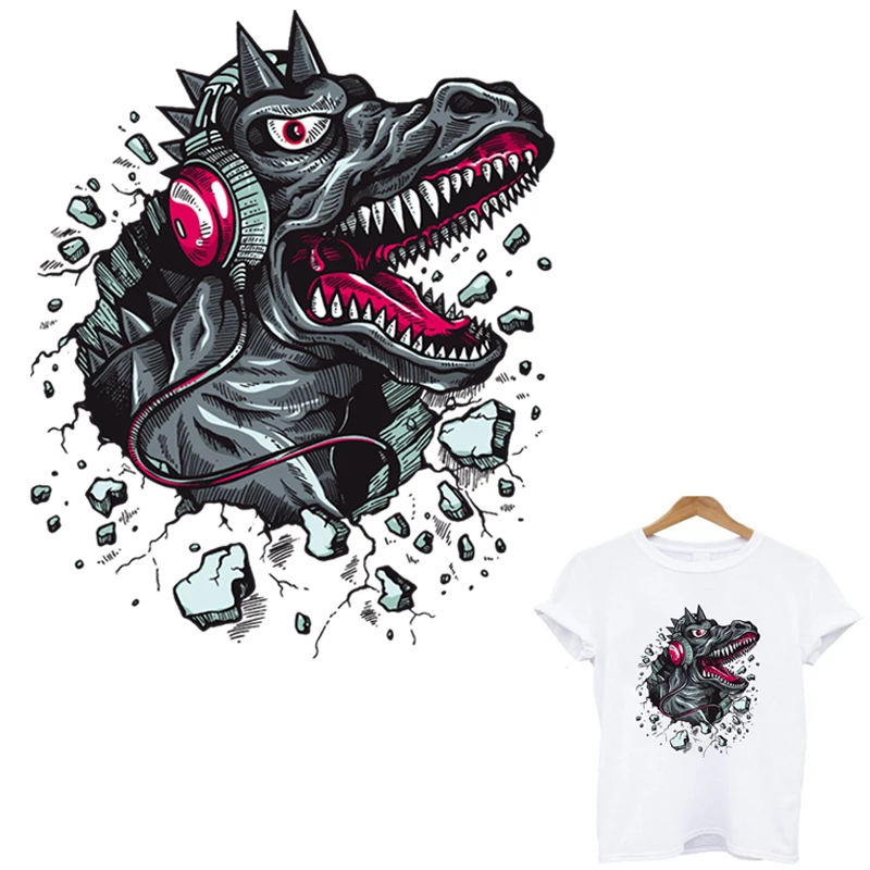 

3D Jurassic Dinosaur patch iron-on transfers for clothing iron on patches stripes for clothing transfert thermocollants t-shirt