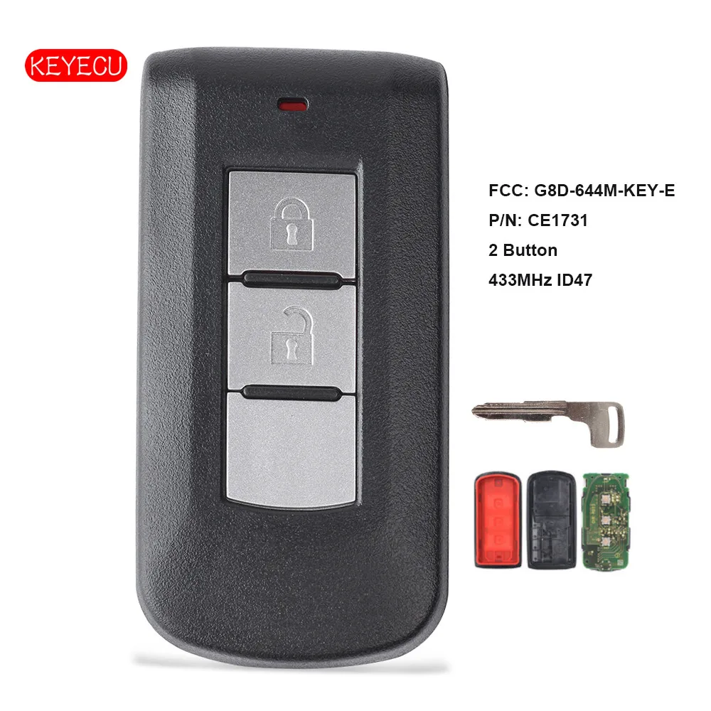

Keyecu Smart Remote Key Fob 2 Button 433Mhz PCF7953 for Mitsubishi Lancer Outlander ASX FCC: G8D-644M-KEY-E