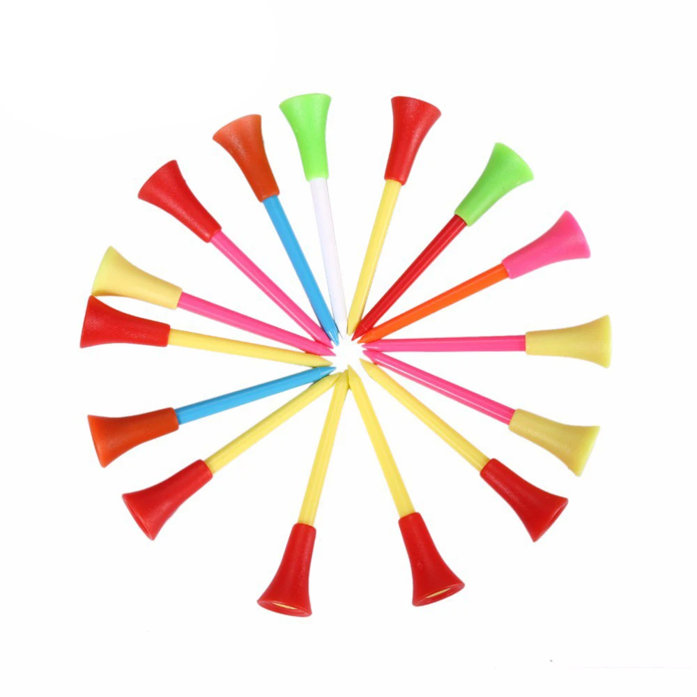 Golf tee 83mm Plastic Golf Tees Rubber Cushion Professional Multicolor golf tees 100pcs/lot free shipping