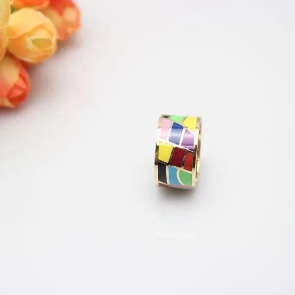 

Popular Newest Colorful Lattice Enamel Jewelry Ring ,1pcs/pack