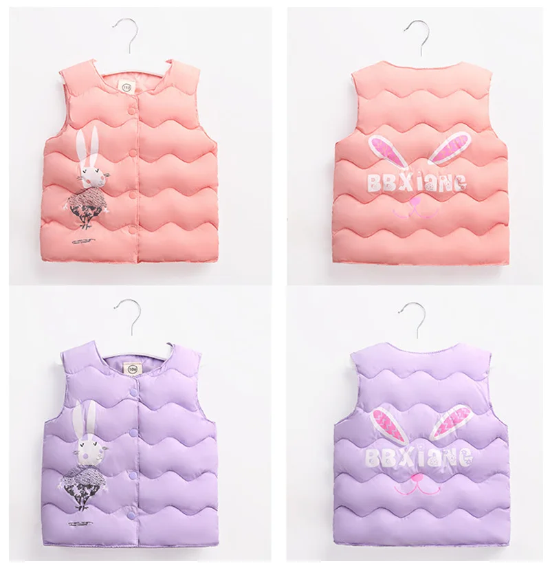 winter cotton vests for boys kids waistcoat thick rabbit vests for girls children clothes  (5)