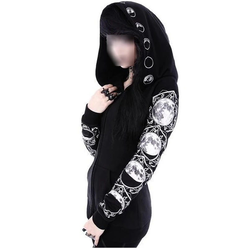 goth lunar hoodie