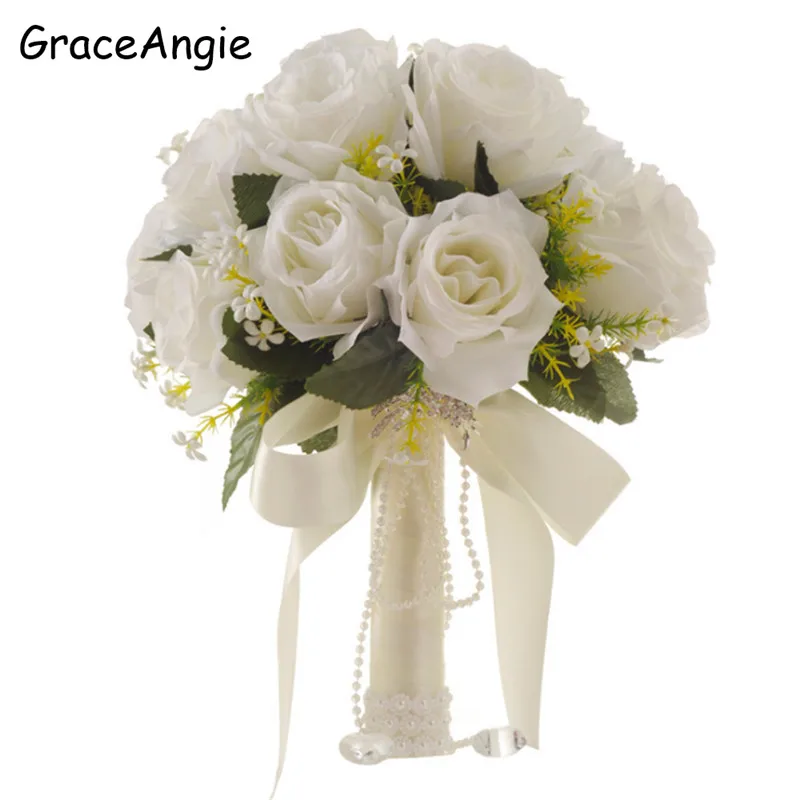 

Women Bride holding flowers Jewelry Display Wedding Flower Showcase Dec Handmade Jewelry Accesspries Imitation Flowers