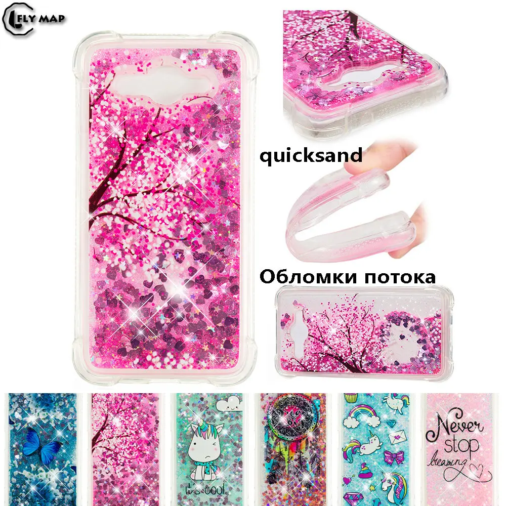 Glitter Stars Cover for Huawei Y3 2017 CRO L22 U00 Dynamic Liquid Debris Quicksand Back Case Y 3 CRO-L22 |